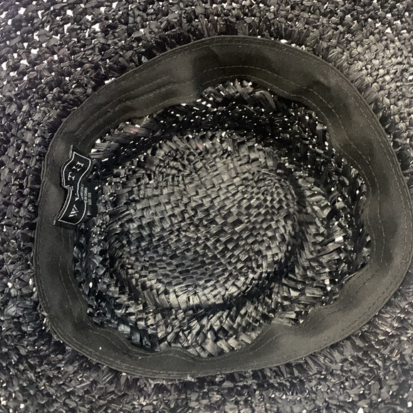 Anthropologie Fina Black raffia hat new without tags - Picture 8 of 9